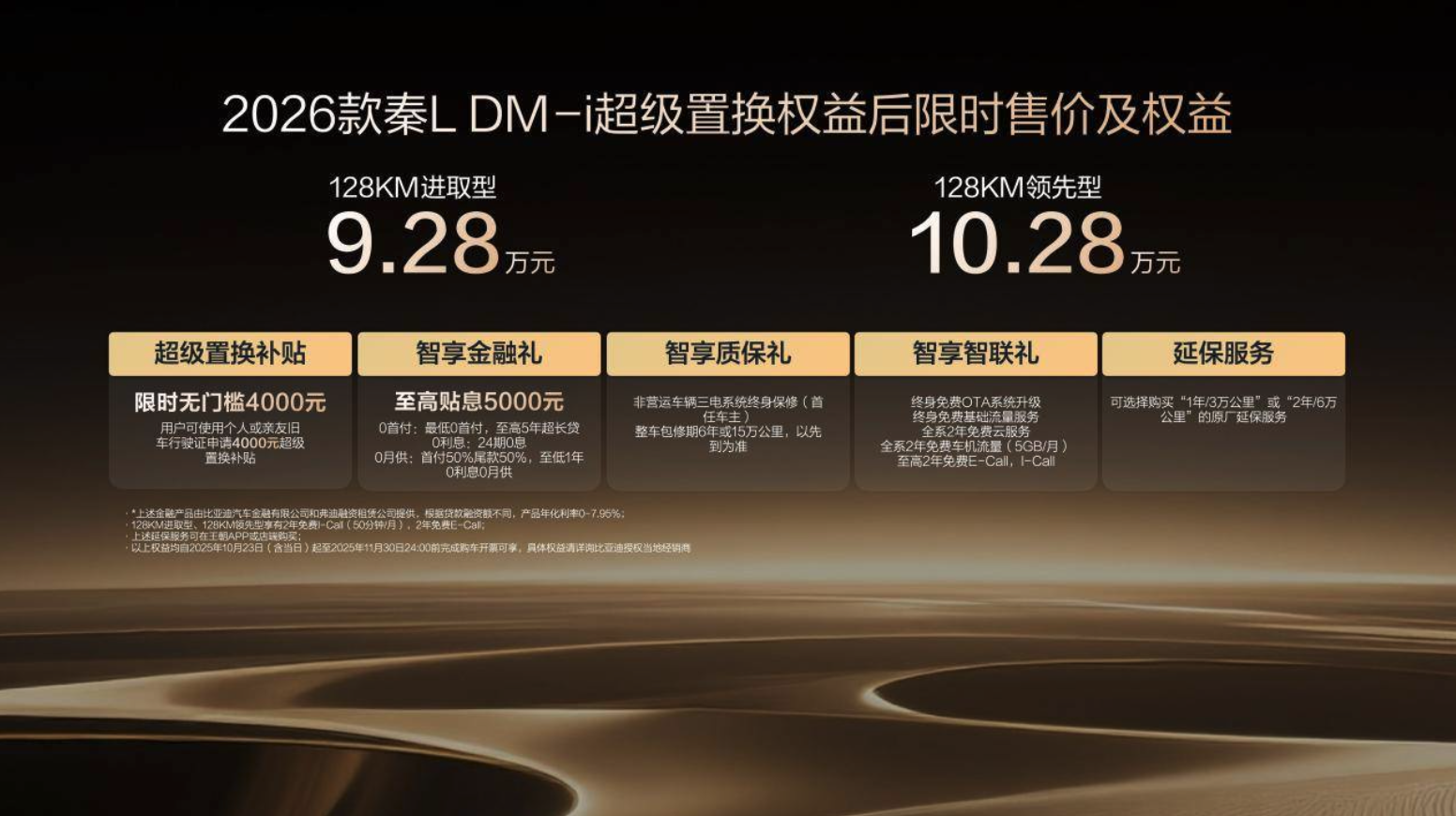 限时9.28万起售长续航低油耗，2026款秦L DM-i上市